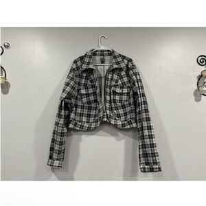 Tripp Plaid Y2K Open Front Jacket Size 4